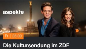 Das Bild zeigt die bieden Moderatoren des ZDF Kulturmagazines Aspekte